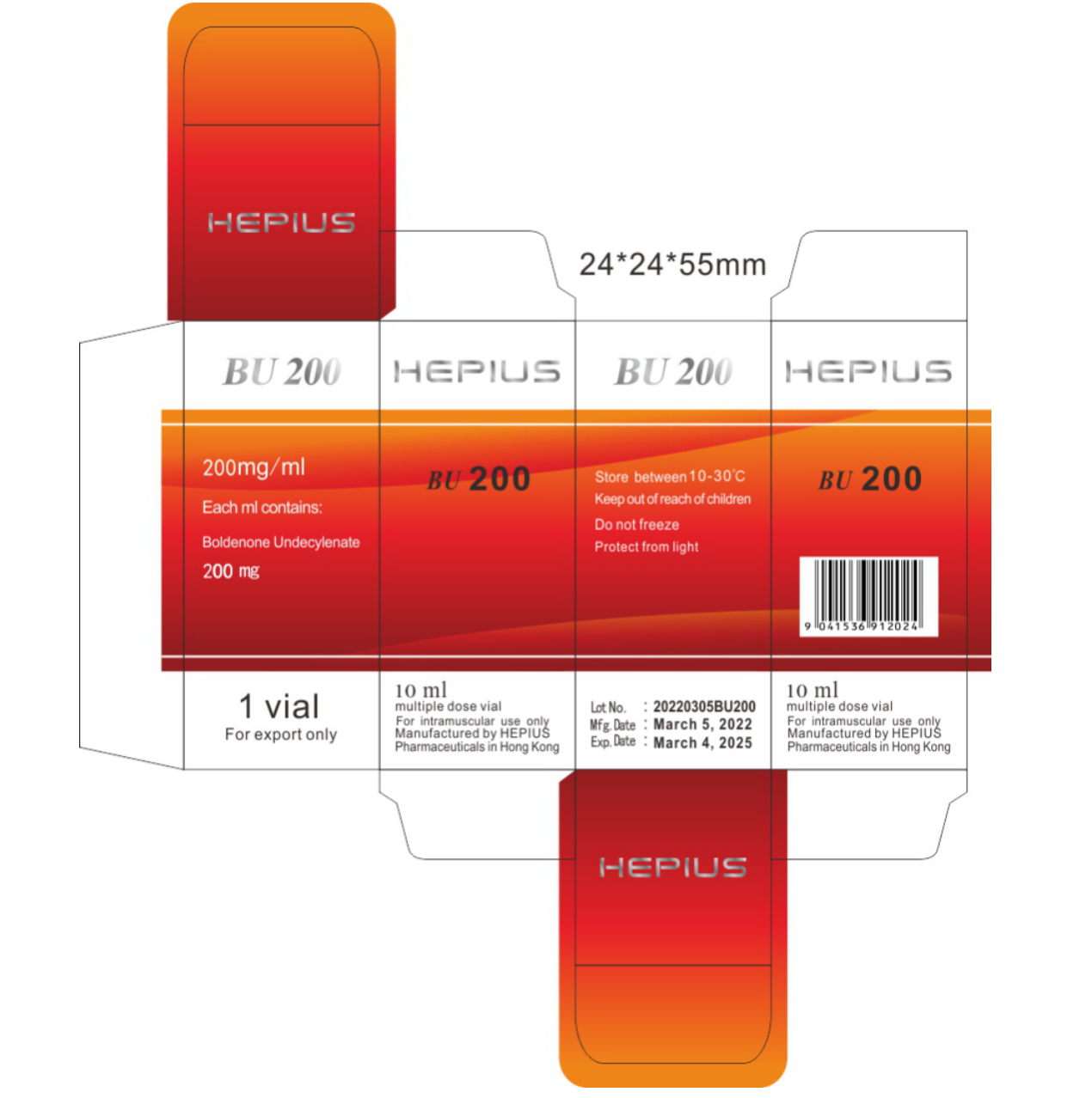 BU 200 ,  or EQUIPOISE 200mg/ml, 10ml, 宝丹酮200mg